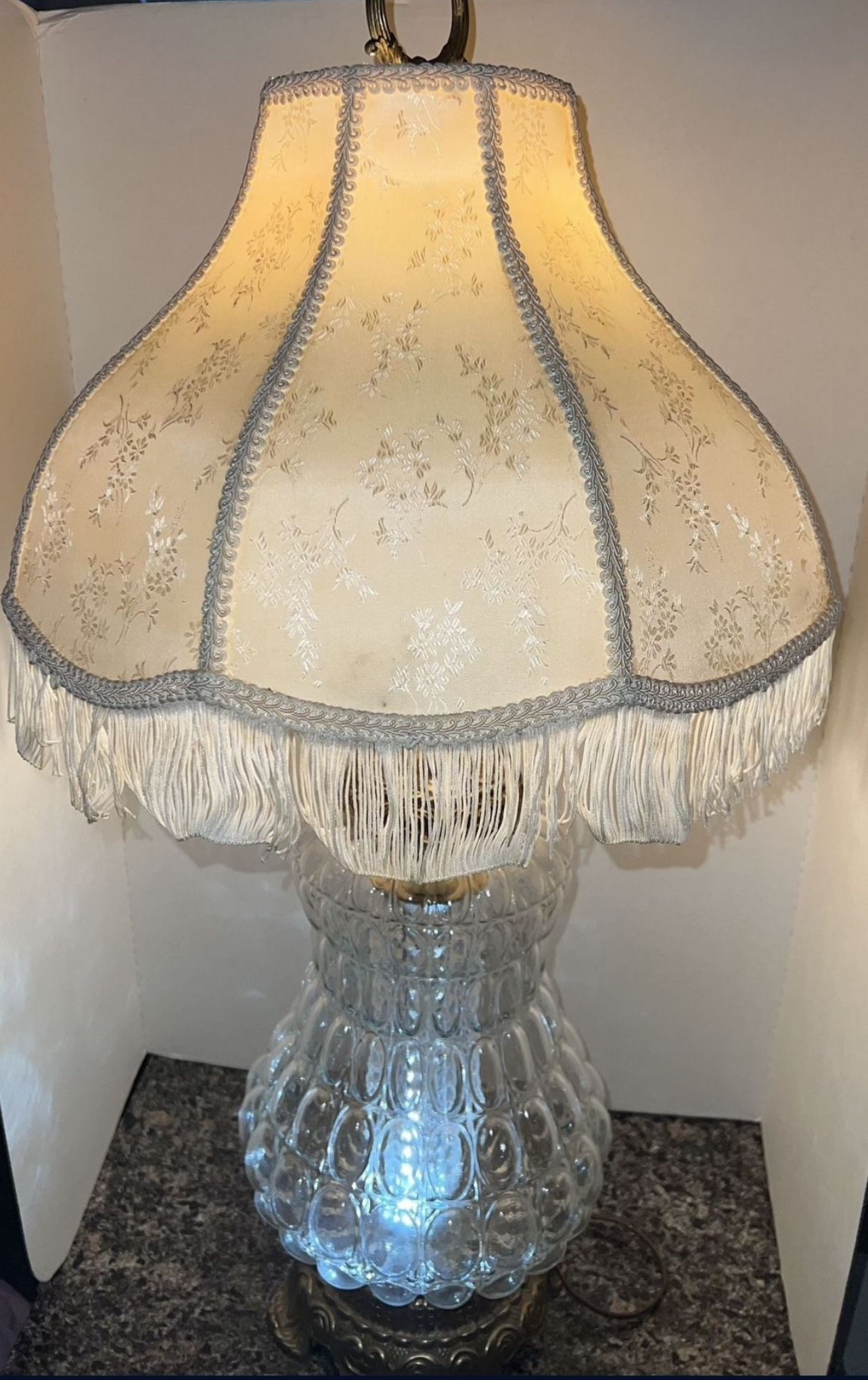 Vintage Bubble Glass Lamp, No Shade