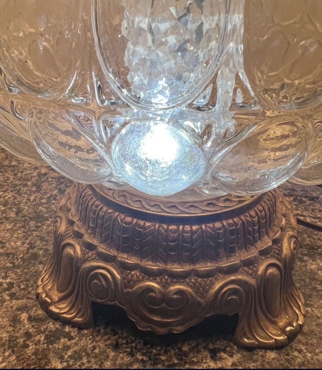 Vintage Bubble Glass Lamp, No Shade - photo 3