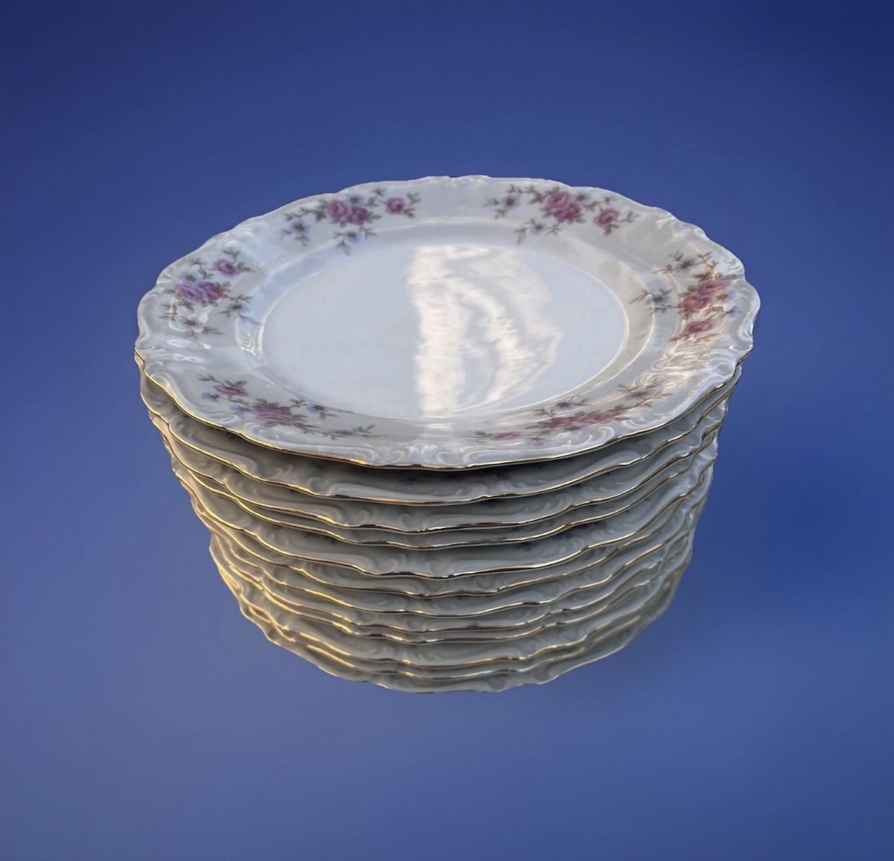 2 Royal Heidelberg Winterling Floral Dinner Plates Gold Trim Ger - photo 5