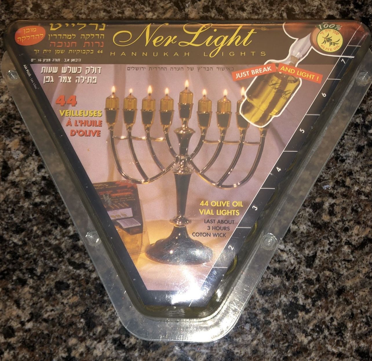 44 Menorah Oil Vial Lights - Hanukkah Candles Made in France