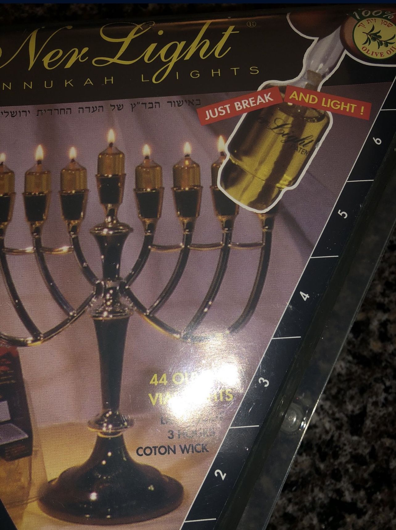 44 Menorah Oil Vial Lights - Hanukkah Candles Made in France - photo 3
