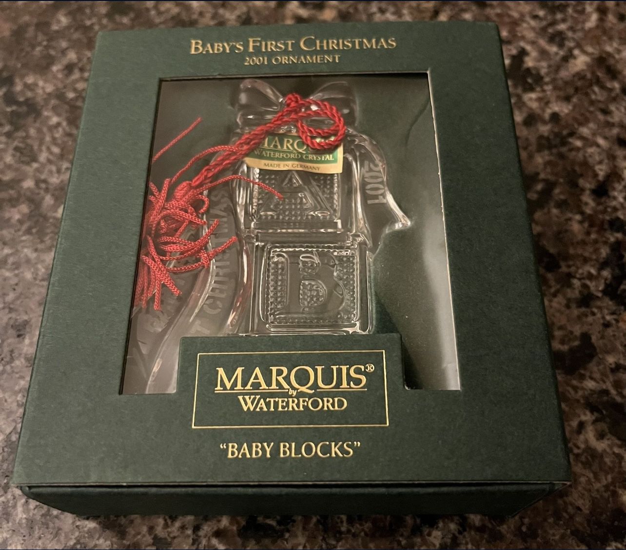 Waterford Marquis 2001 Baby's First Christmas Ornament
