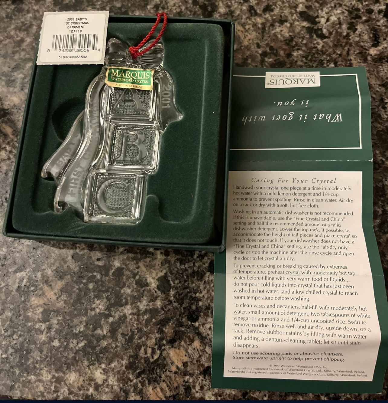 Waterford Marquis 2001 Baby's First Christmas Ornament - photo 5