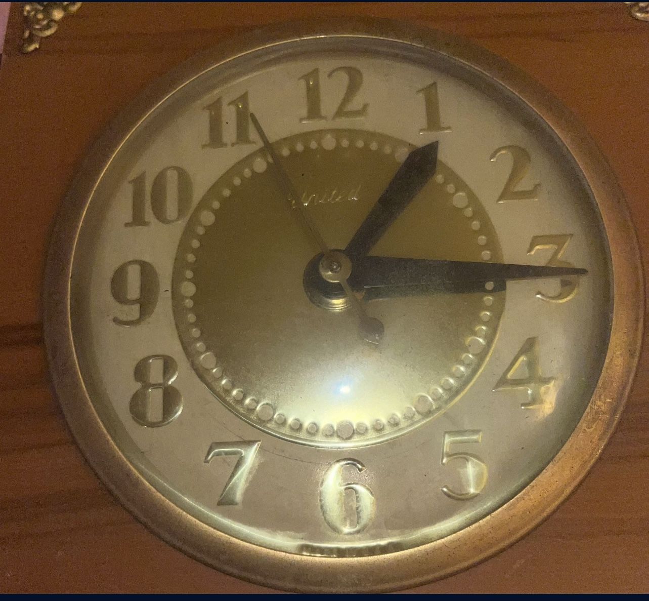 Vintage Mid Century 1950's UNITED Mantel Desk Clock - photo 5