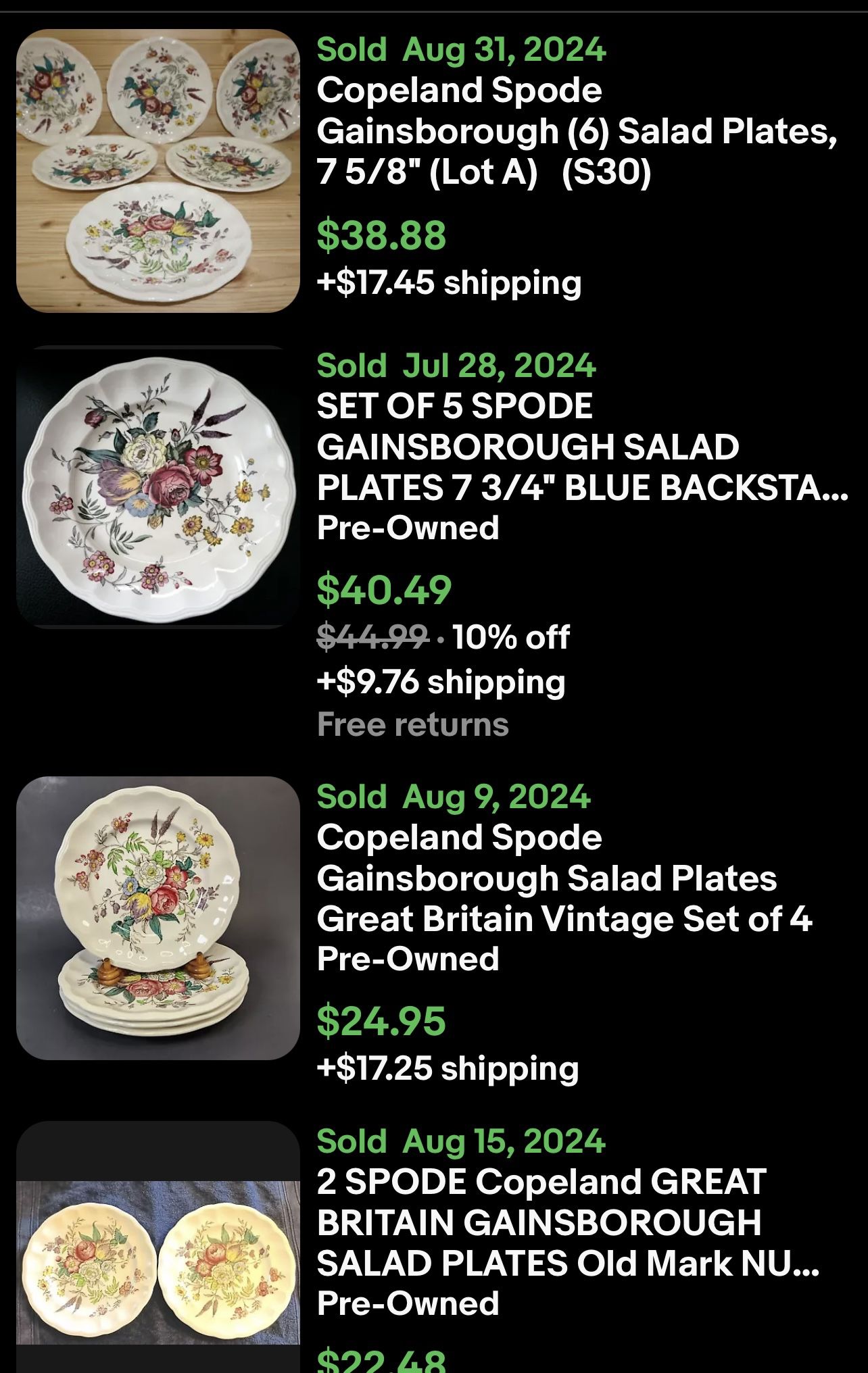 16 SPODE GAINSBOROUGH SALAD PLATES 7 3/4" - photo 5