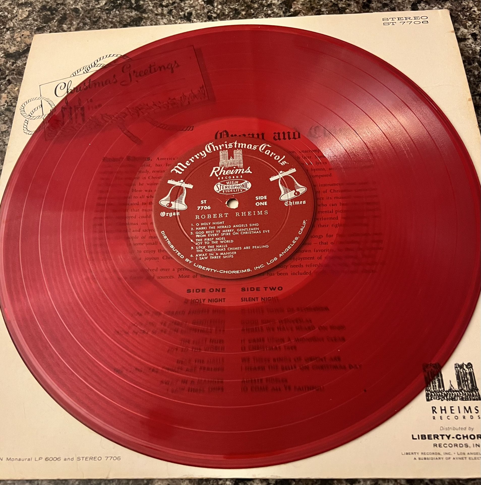 "MERRY CHRISTMAS in CAROLS" Organ Chimes - Robert Rheims 1962 RE - photo 4