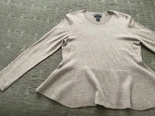 Womens XL Taupe Fine Marino Wool Sweater - photo 2