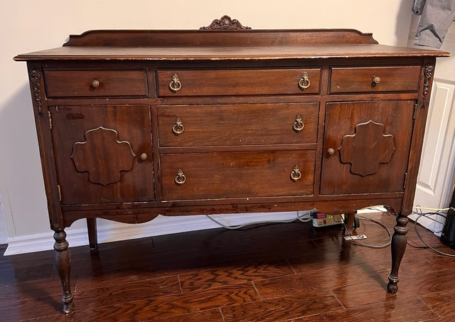 Antique Krug Bros. Solid Wood Sideboard - Chesley, ON