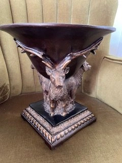Elegant, vintage 3-Stag Resin Urn