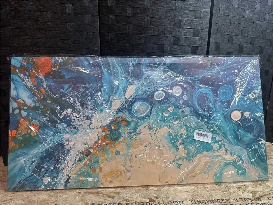 20"x40" Abstract Bubble Canvas Wall Art – Green & Orange image indicator(2)