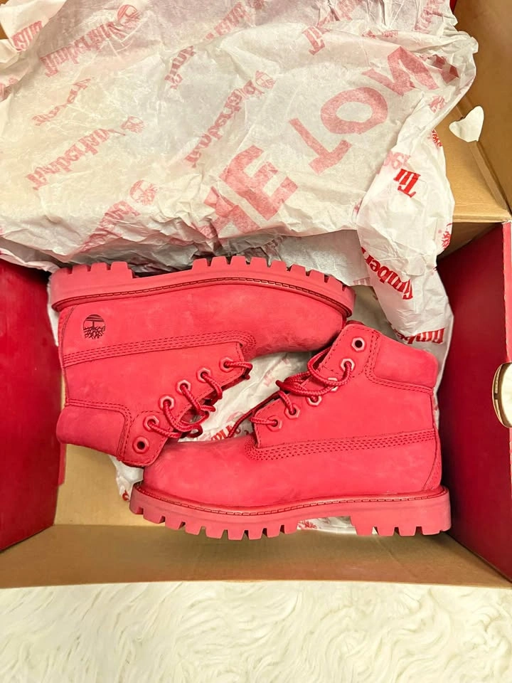 Red Timberland Waterproof Boots size 6