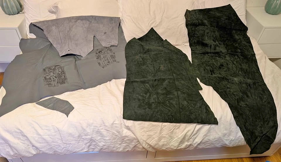 Fabric destash - leather/suede pieces