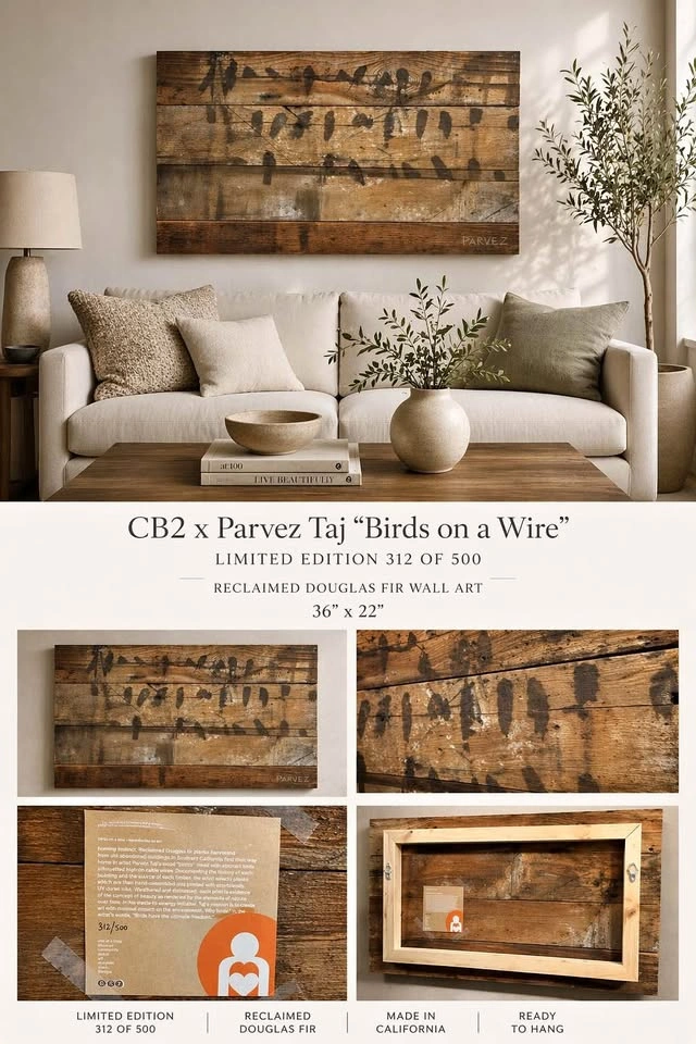 CB2 x Parvez Taj "Birds on a Wire" Art | Limited Edition 312/500