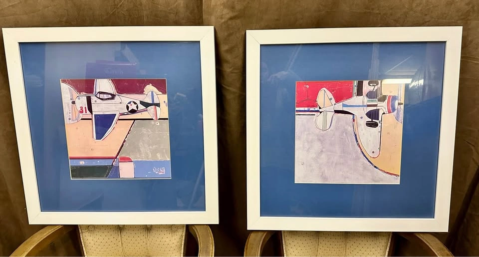 Framed Vintage Airplane Prints (Set of 2) - photo 2