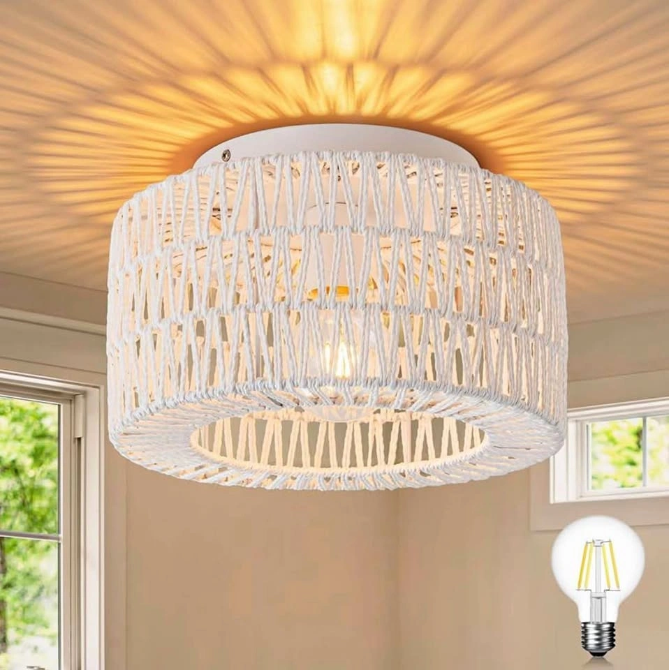 Brand New Rattan Ceiling Light Fixtures (12-Inch)