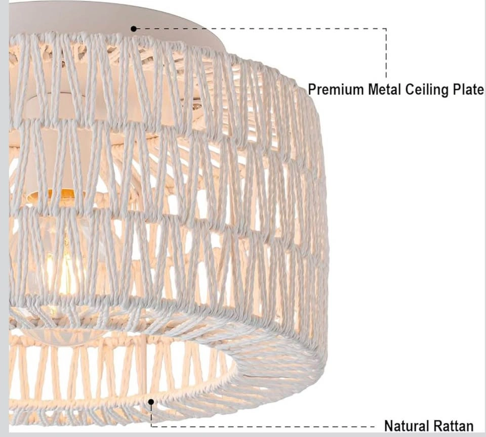 Brand New Rattan Ceiling Light Fixtures (12-Inch) - photo 3