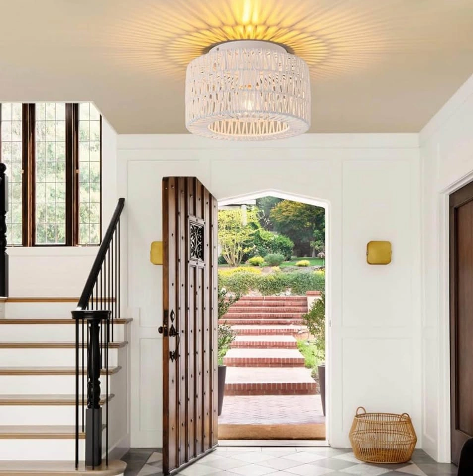 Brand New Rattan Ceiling Light Fixtures (12-Inch) - photo 4