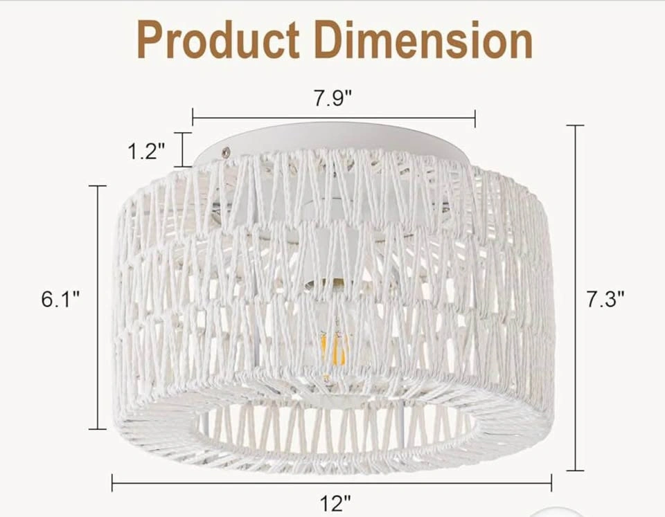 Brand New Rattan Ceiling Light Fixtures (12-Inch) - photo 5