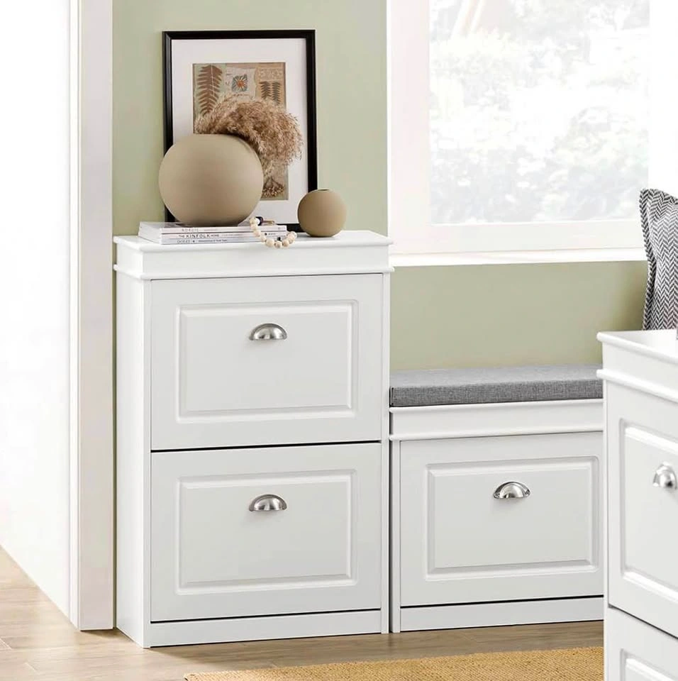 Brand New Sealed 2-Tier Flip Drawer Shoe Cabinet