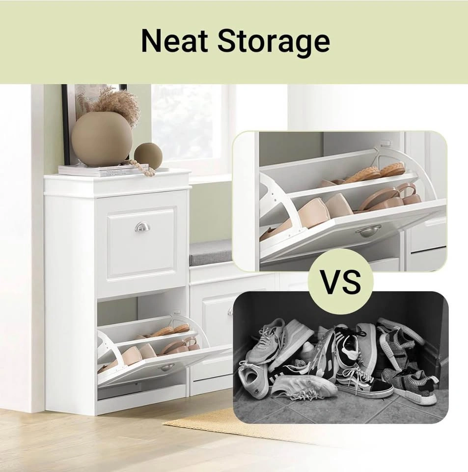 Brand New Sealed 2-Tier Flip Drawer Shoe Cabinet - photo 2