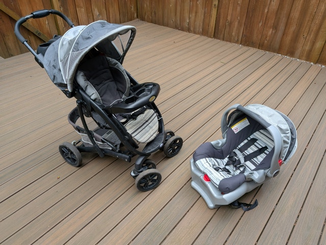 Graco Stroller with car seat and base - $80