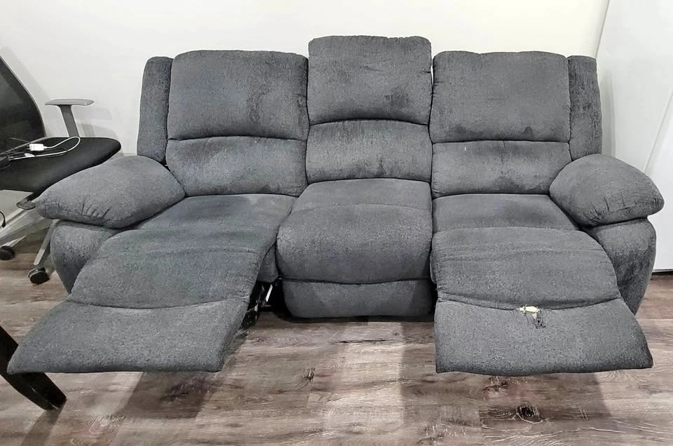 3-Seater Recliner Sofa (Dark Grey fabric)