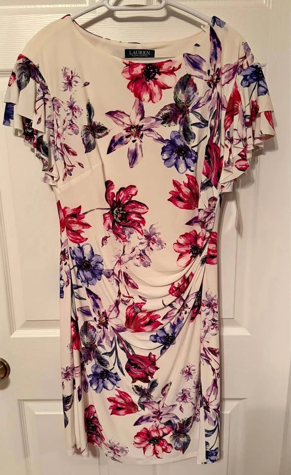 NEW white flowery Ralph Lauren size 12 paid $160 never wore
