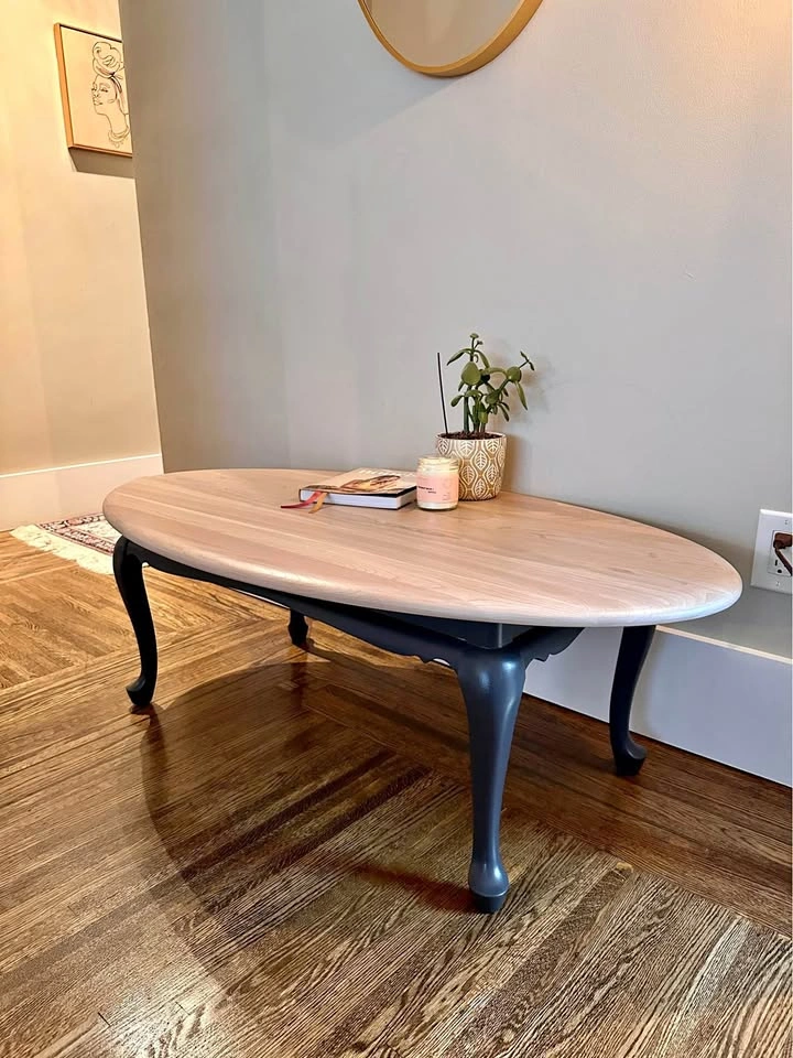 Modern Oval Coffee Table – Solid Wood, Freshly Finished - photo 2