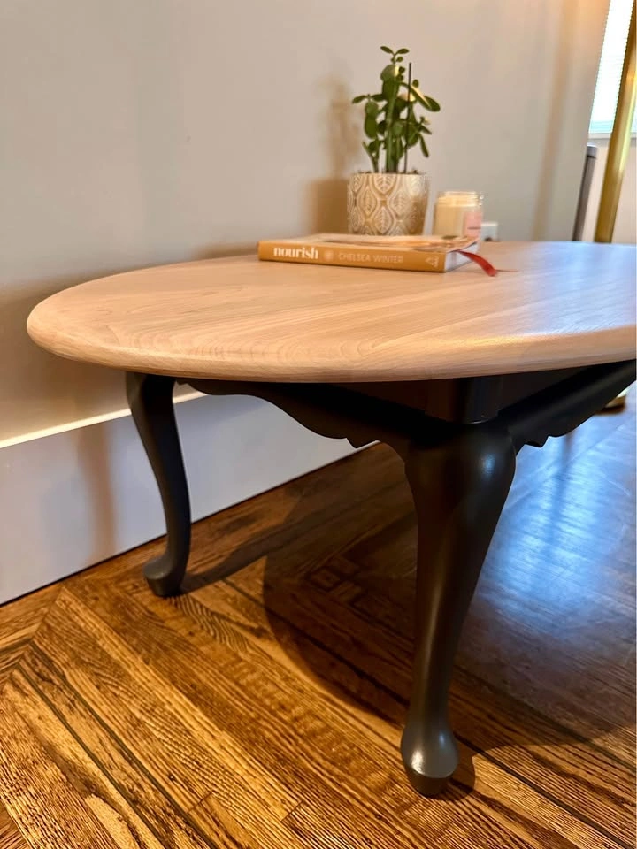 Modern Oval Coffee Table – Solid Wood, Freshly Finished - photo 3