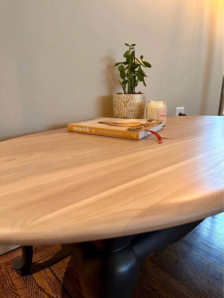 Modern Oval Coffee Table – Solid Wood, Freshly Finished - photo 4