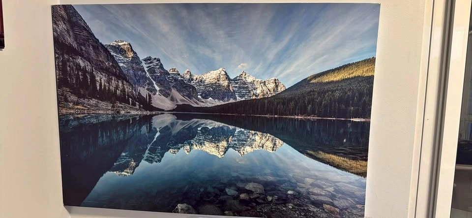 Scenic Mountain Lake Canvas Painting