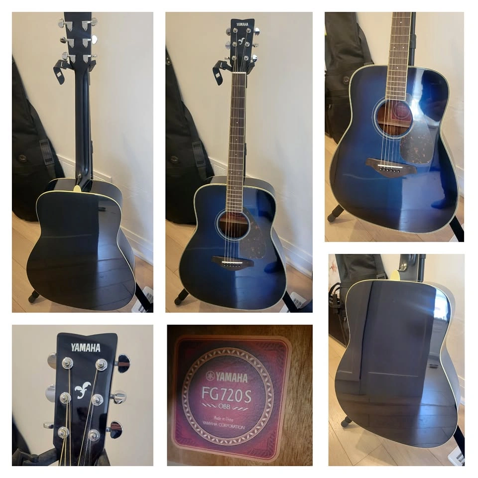 $300 Yamaha FG720S Dreadnaught Acoustic Guitar – Blue Burst