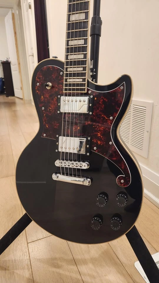 $1200 D’Angelico Premier Atlantic Electric Guitar – Black - photo 3