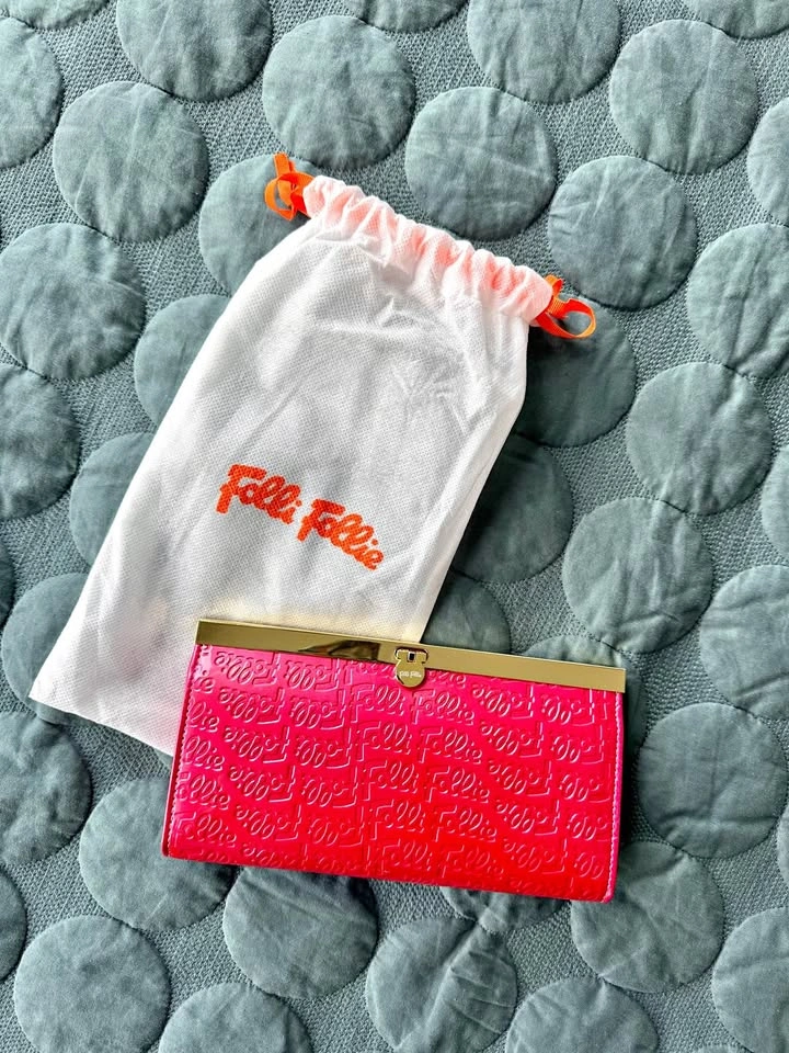 Brand New Folli Follie Wallet, Pink with Gold Trim