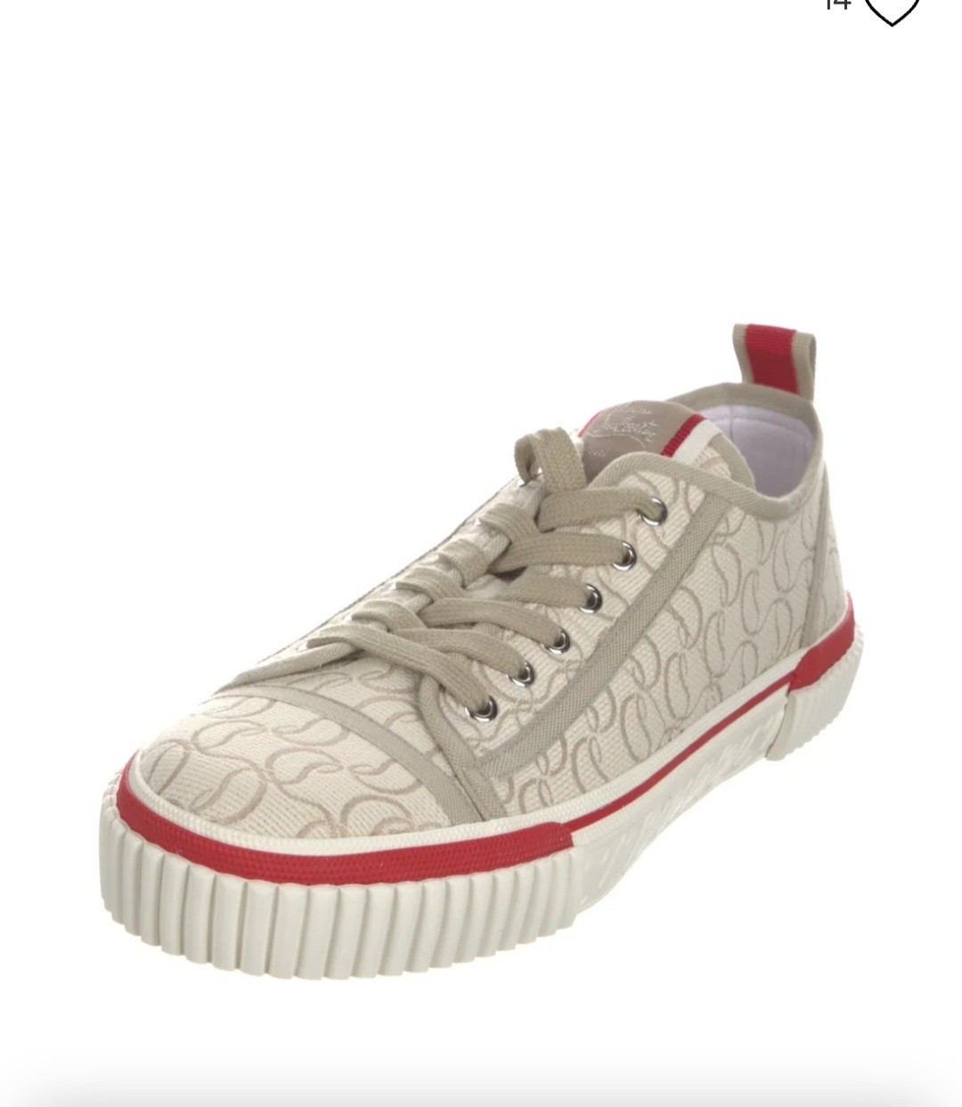 Christian Louboutin Pedro Junior Sneakers Beige Monogram Logo 44