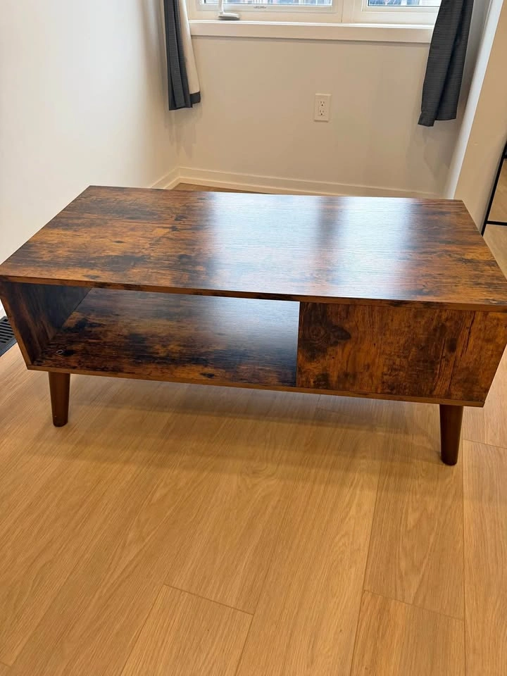 Mid-Century Modern Coffee Table – Rustic Brown