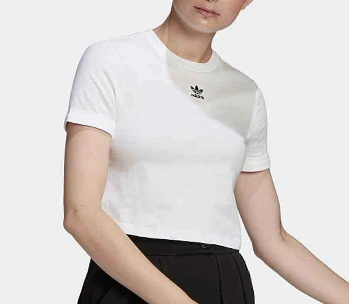 Adidas Roll-up Sleeve Crop Top - Women's XS