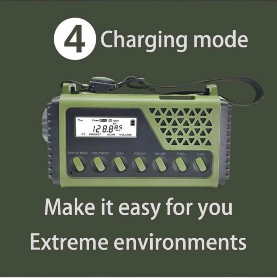 (New)8000mAh Emergency Radio w/ Bluetooth 5.0, Solar/Hand Crank - photo 2