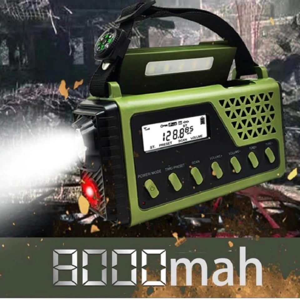 (New)8000mAh Emergency Radio w/ Bluetooth 5.0, Solar/Hand Crank - photo 4