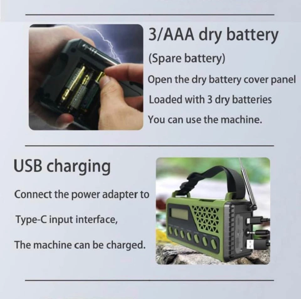 (New)8000mAh Emergency Radio w/ Bluetooth 5.0, Solar/Hand Crank - photo 5