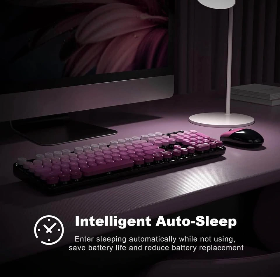(New) Wireless Keyboard and Mouse Combo (Black Pink Gradient Col - photo 4