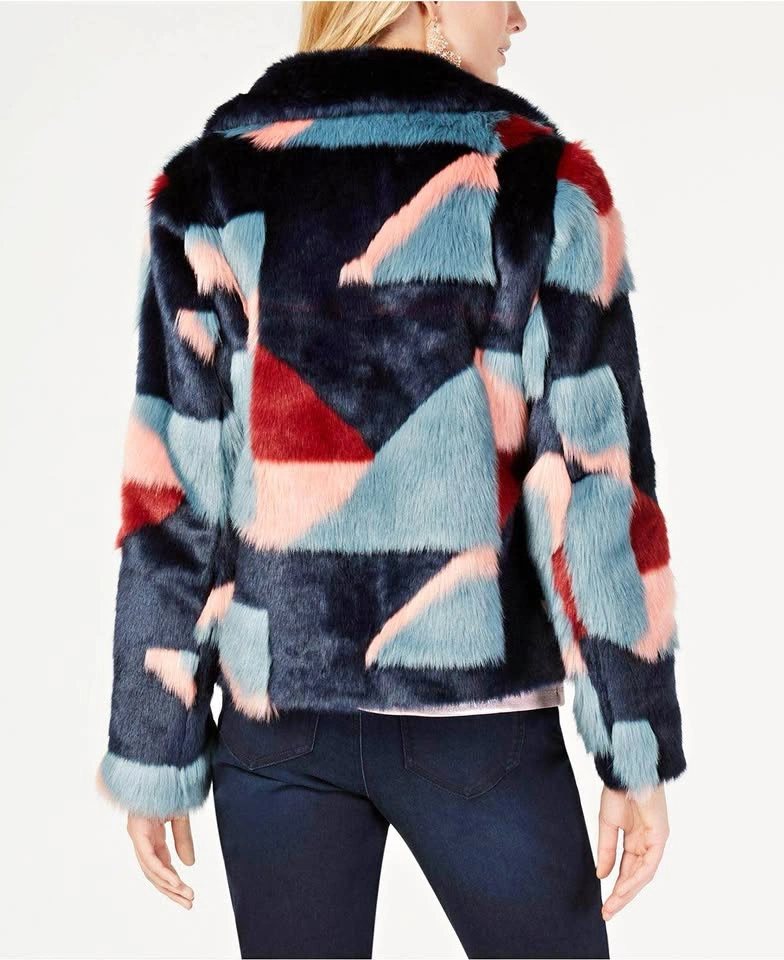 INC International Concept patched fur jacket