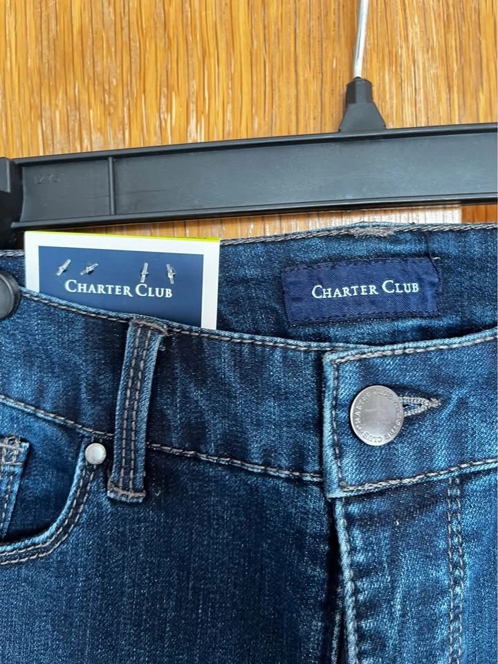 Charter Club Dark Blue Straight-Leg Jeans w/ Stud Detail Size 4P - photo 5