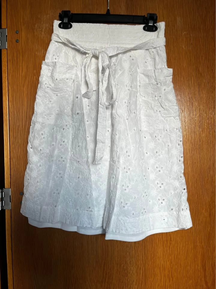 Jill Stuart White Laced Tie-Waist Skirt - photo 2