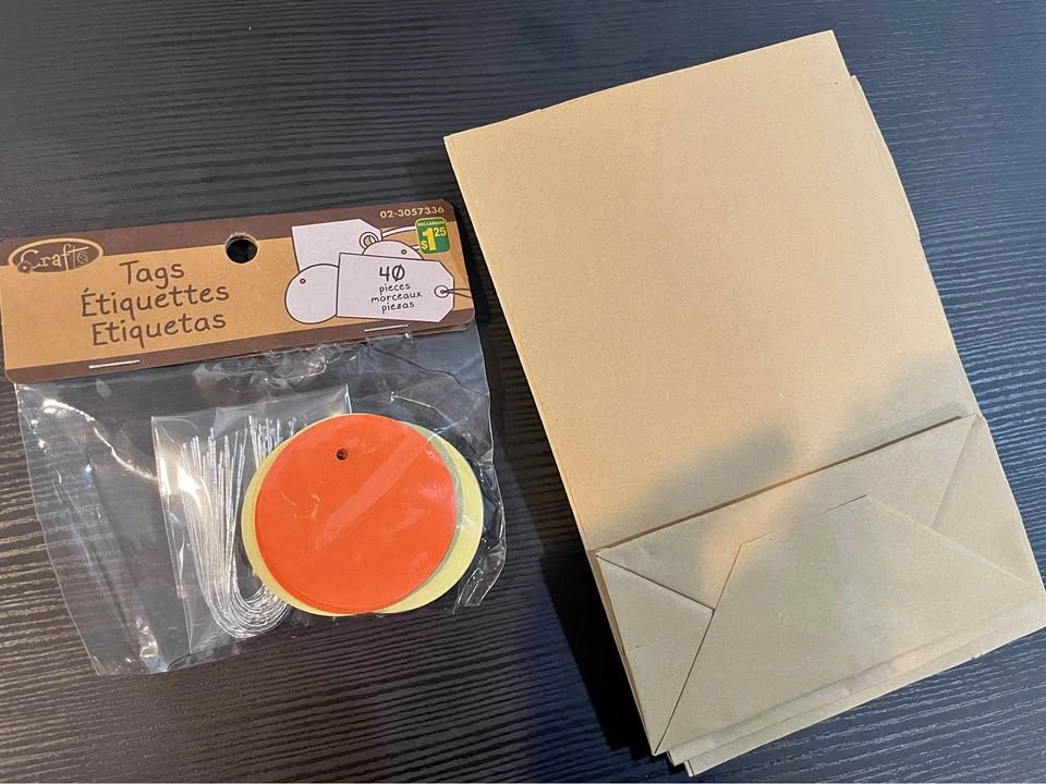 Gift tags and paper bags