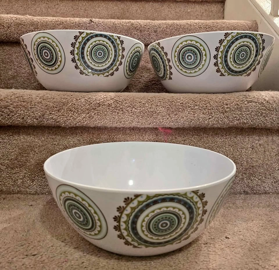 Set of 3 Boho-Chic Serving Bowls