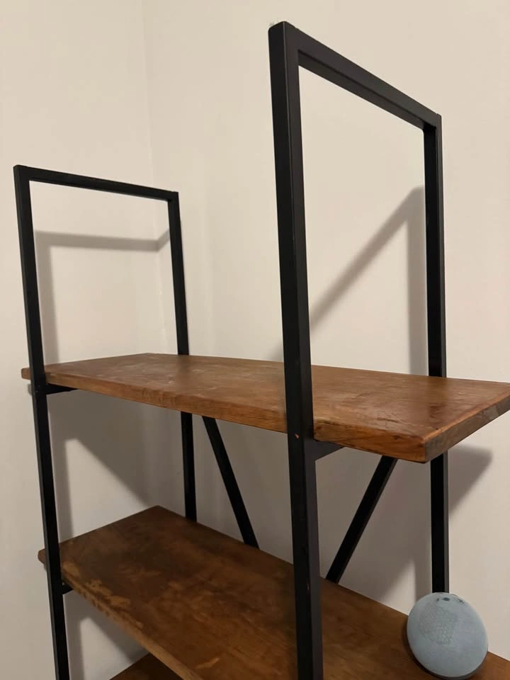 4-tier Industrial Wood Metal Bookshelf - photo 2