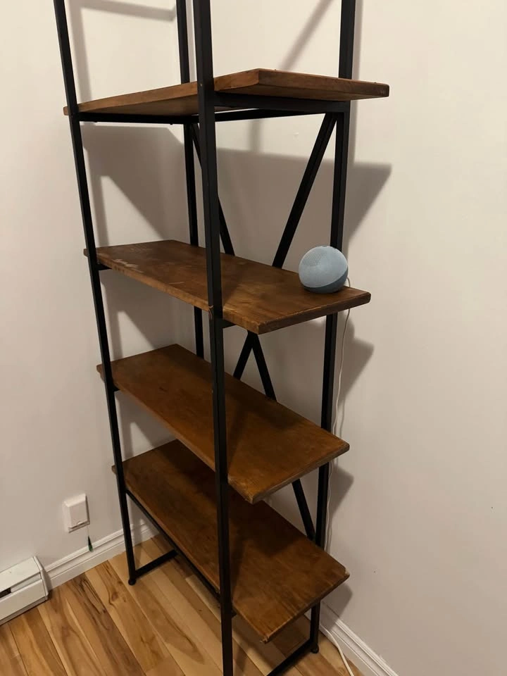 4-tier Industrial Wood Metal Bookshelf - photo 3
