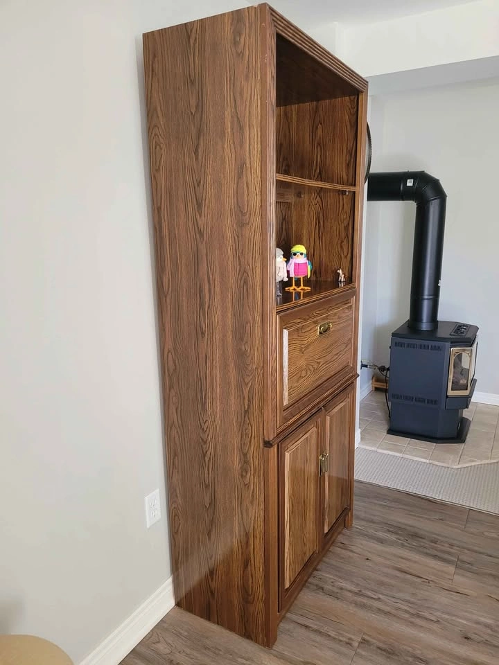 Dark Wood Bookcase with Hidden Bar - photo 4