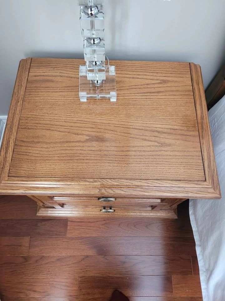 Solid Wood Nightstand, 2 Drawers - photo 3